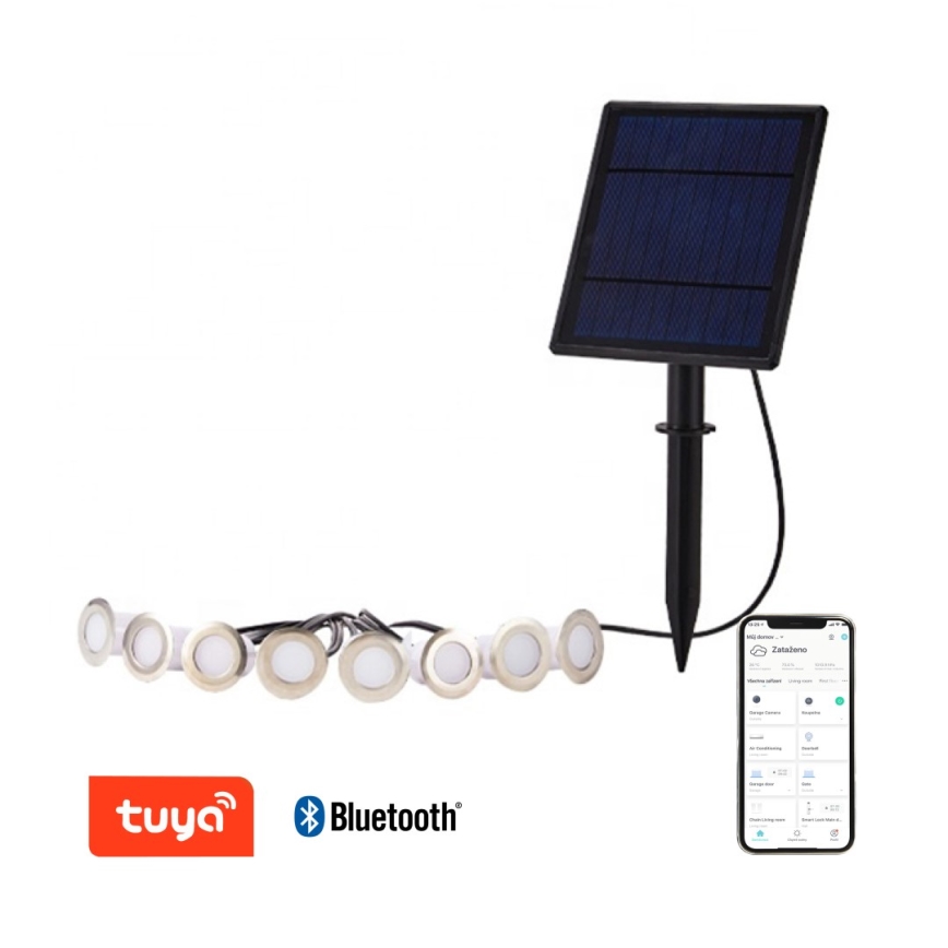 Immax NEO 07905L - Ściemniane oświetlenie solarne LED RGBW ESTRELAS 8xLED/0,25W/5V IP65 Tuya 2200 mAh