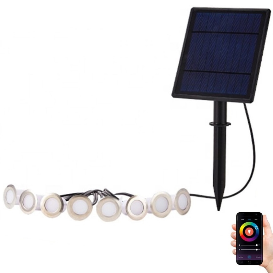 Immax NEO 07905L - Ściemniane oświetlenie solarne LED RGBW ESTRELAS 8xLED/0,25W/5V IP65 Tuya 2200 mAh