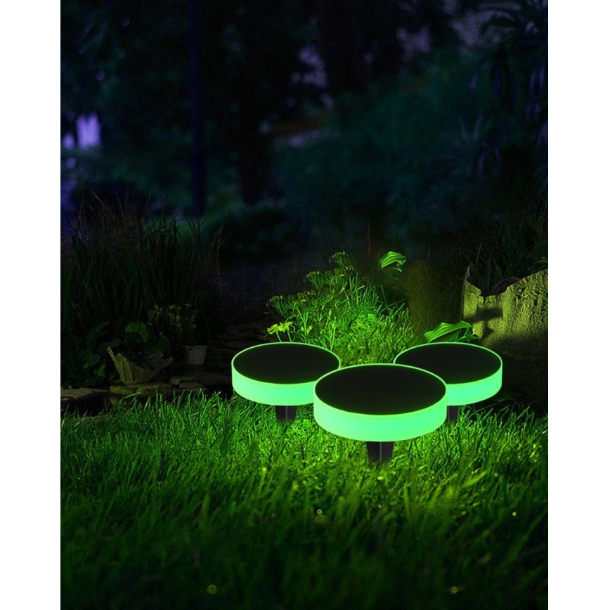 Immax NEO 07910L - LED RGB Ściemnialna lampa solarna z czujnikiem NEO LITE LED/1W/5V okrągła IP54 Tuya