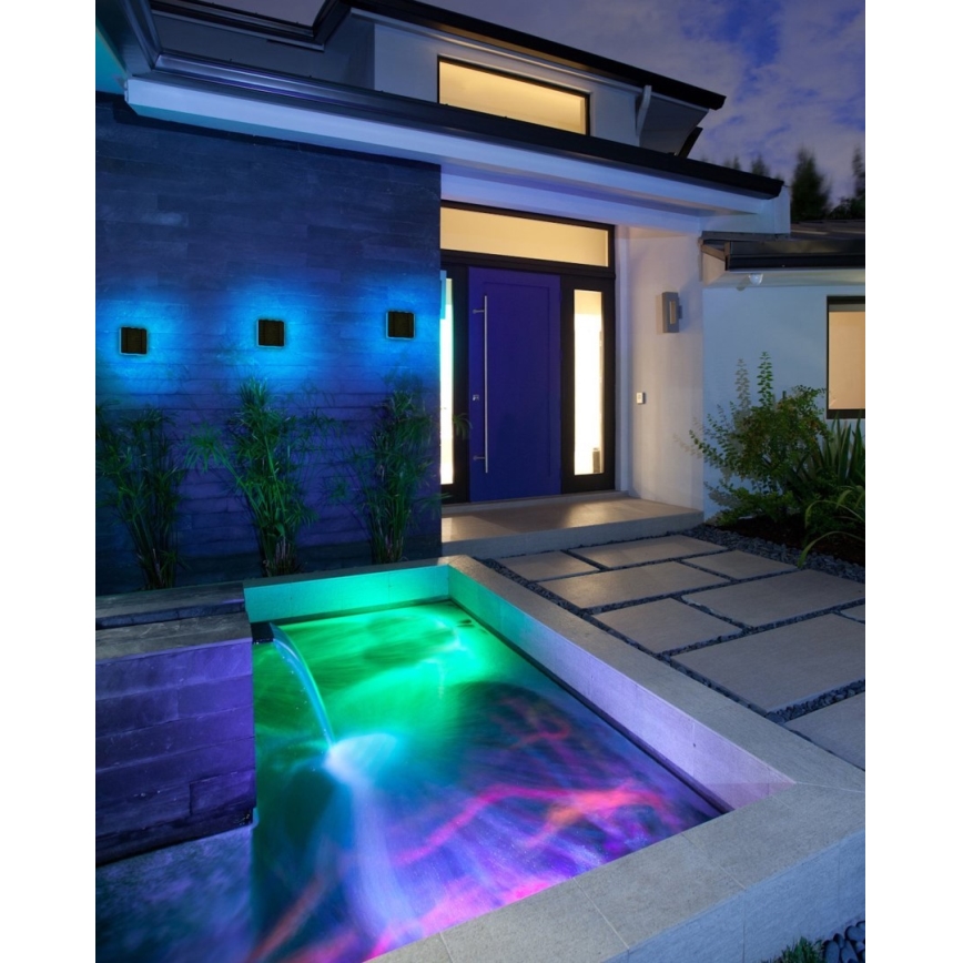 Immax NEO 07911L - LED RGB Ściemnialna lampa solarna z czujnikiem NEO LITE LED/1W/5V kanciasty IP54 Tuya 1300 mAh