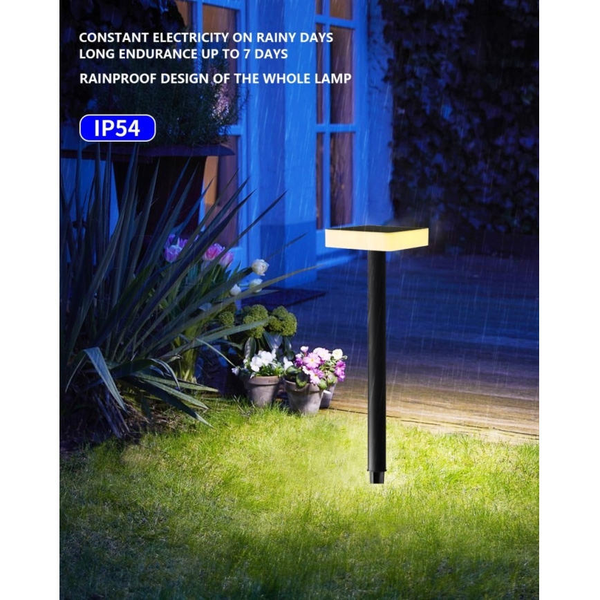 Immax NEO 07911L - LED RGB Ściemnialna lampa solarna z czujnikiem NEO LITE LED/1W/5V kanciasty IP54 Tuya 1300 mAh