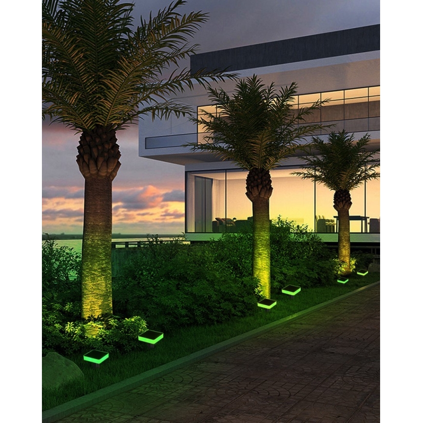 Immax NEO 07911L - LED RGB Ściemnialna lampa solarna z czujnikiem NEO LITE LED/1W/5V kanciasty IP54 Tuya 1300 mAh