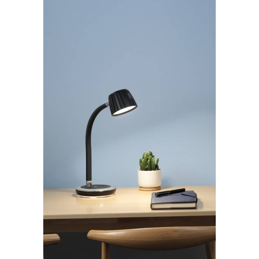 Immax NEO 08996L - Lampa stołowa LED z funkcją ściemniania i ładowaniem bezprzewodowym PERLA LED/1,5W + LED/6W/230V 3800-4300K