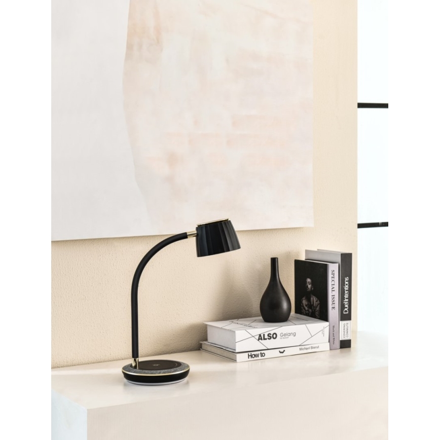 Immax NEO 08996L - Lampa stołowa LED z funkcją ściemniania i ładowaniem bezprzewodowym PERLA LED/1,5W + LED/6W/230V 3800-4300K