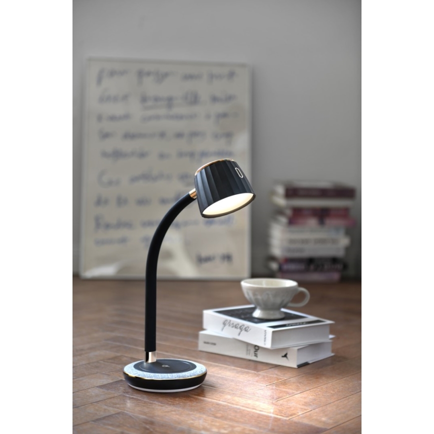 Immax NEO 08996L - Lampa stołowa LED z funkcją ściemniania i ładowaniem bezprzewodowym PERLA LED/1,5W + LED/6W/230V 3800-4300K