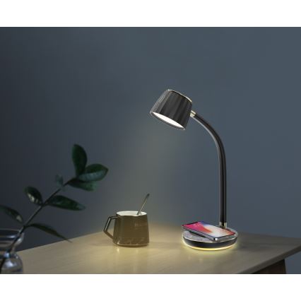Immax NEO 08996L - Lampa stołowa LED z funkcją ściemniania i ładowaniem bezprzewodowym PERLA LED/1,5W + LED/6W/230V 3800-4300K