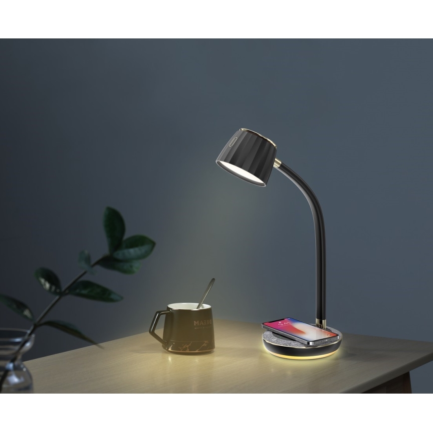 Immax NEO 08996L - Lampa stołowa LED z funkcją ściemniania i ładowaniem bezprzewodowym PERLA LED/1,5W + LED/6W/230V 3800-4300K