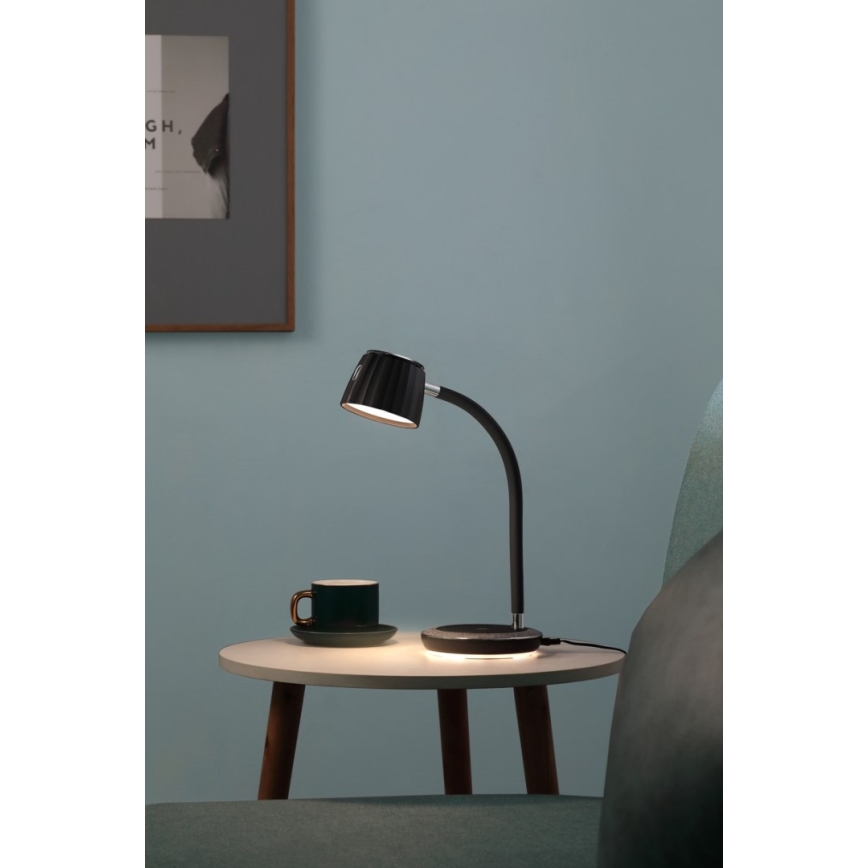 Immax NEO 08996L - Lampa stołowa LED z funkcją ściemniania i ładowaniem bezprzewodowym PERLA LED/1,5W + LED/6W/230V 3800-4300K