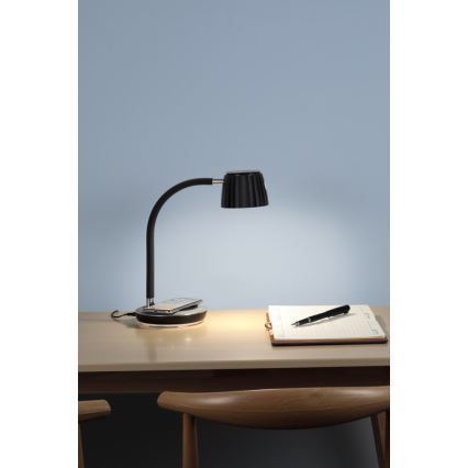 Immax NEO 08996L - Lampa stołowa LED z funkcją ściemniania i ładowaniem bezprzewodowym PERLA LED/1,5W + LED/6W/230V 3800-4300K