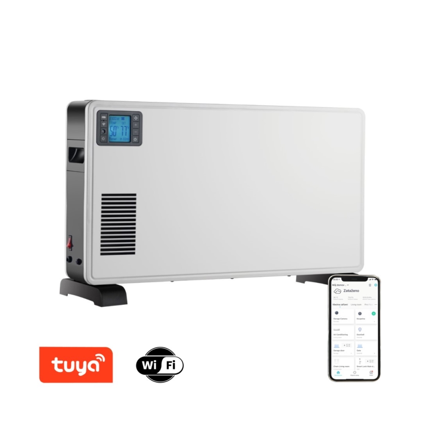 Immax NEO 07760L - Elektryczny grzejnik konwektorowy 1000/1300/2300W LCD/timer/TURBO/termostat Wi-Fi Tuya + pilot