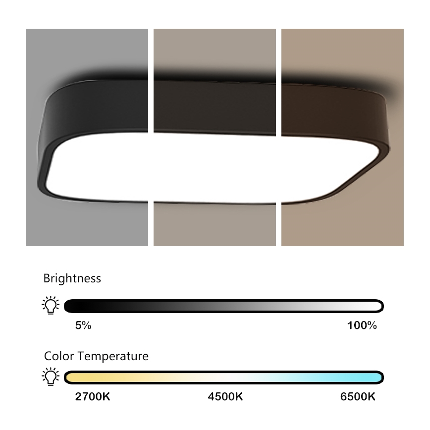 Immax NEO - LED Plafon ściemnialny RECUADRO LED/67W/230V 80x80 + ZS Tuya