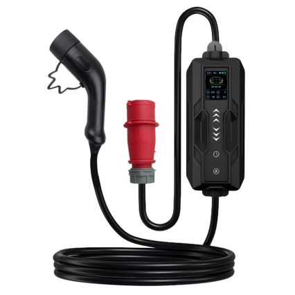 Immax - Stacja ładowania EV do samochodów elektrycznych AC Typ 2 16A/380V z wtyczką 230V, 3,7 kW, kabel 5 m, Tuya