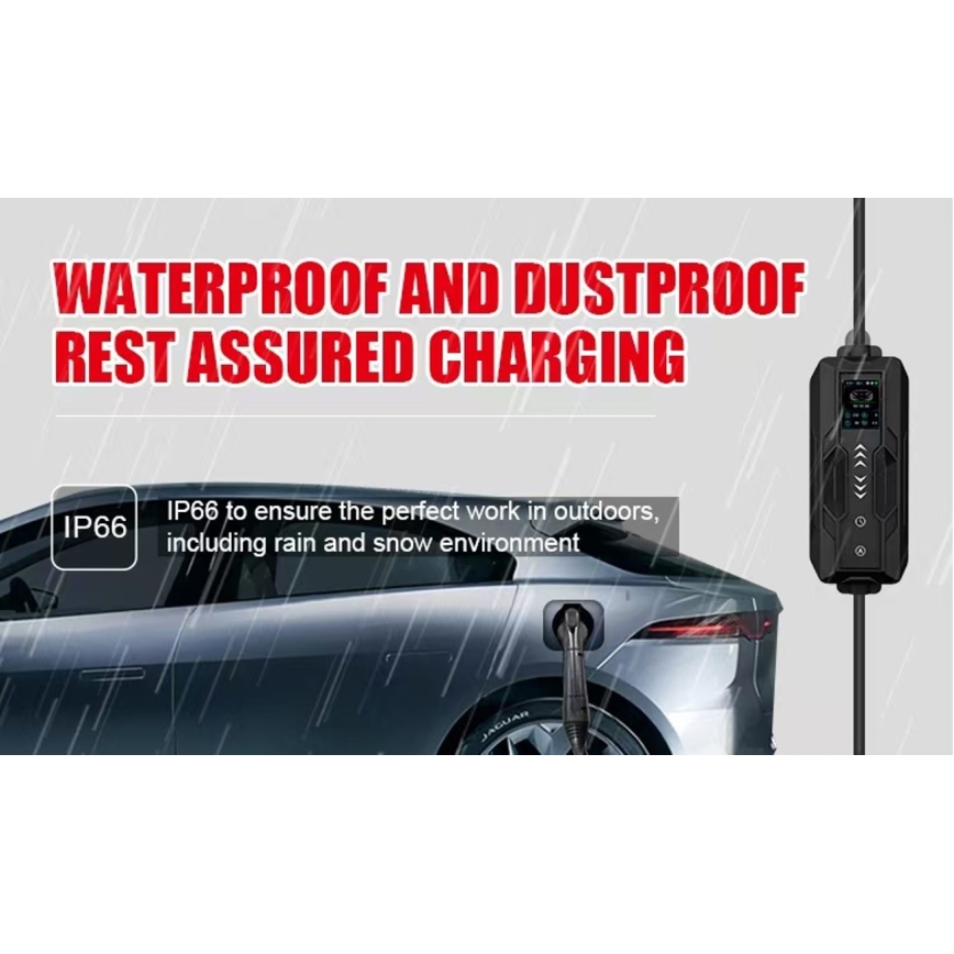 Immax - Przenośna stacja ładowania EV do samochodów elektrycznych AC Typ 2 16 A / 380 V, 11 kW + wtyczka 230 V, 5 m, Wi‑Fi (Tuya)
