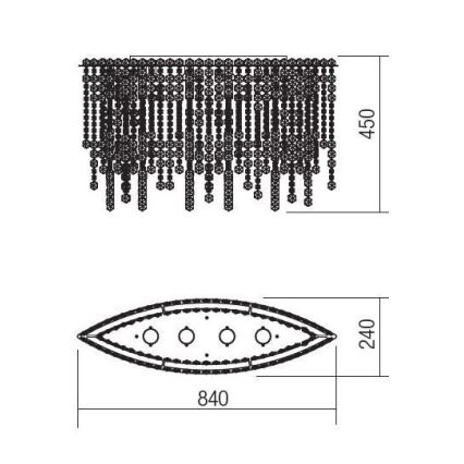 Incanti ITV CLOV4 10 60 - Kryształowy żyrandol natynkowy TREVI 4xGU10/50W/230V