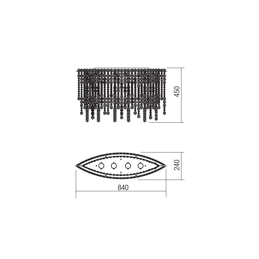 Incanti ITV CLOV4 10 60 - Kryształowy żyrandol natynkowy TREVI 4xGU10/50W/230V