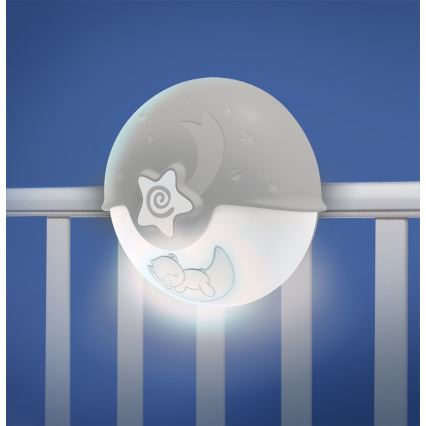 Infantino - Dziecięca lampka z projektorem 3xAA szara