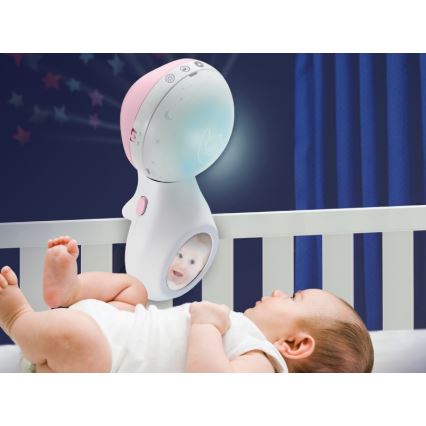 Infantino - Karuzela do łóżeczka z muzyką i projektorem 3w1 3xAAA różowy