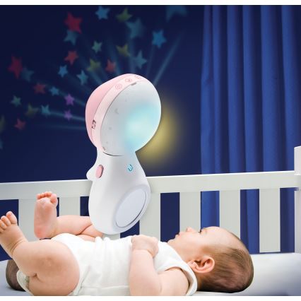 Infantino - Karuzela nad łóżeczko z melodią 3w1 3xAAA różowa