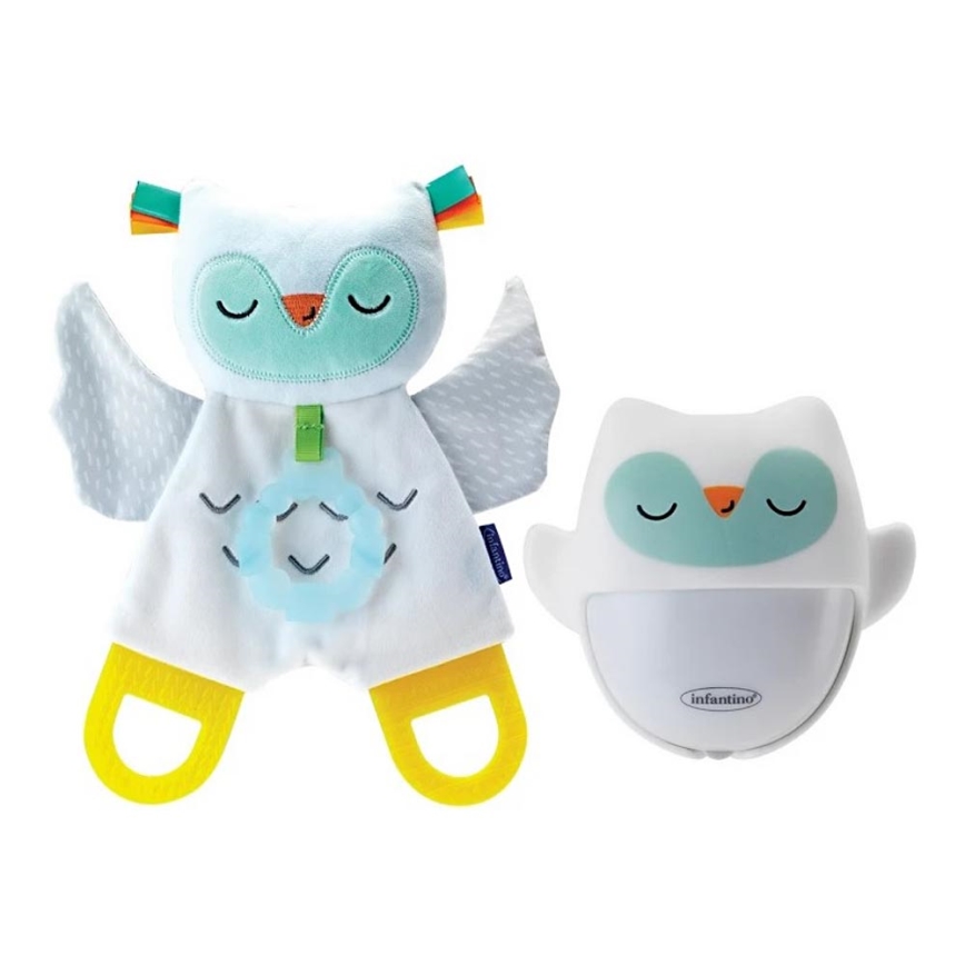 Infantino - Night lampa z glowing snuggle toy Owl