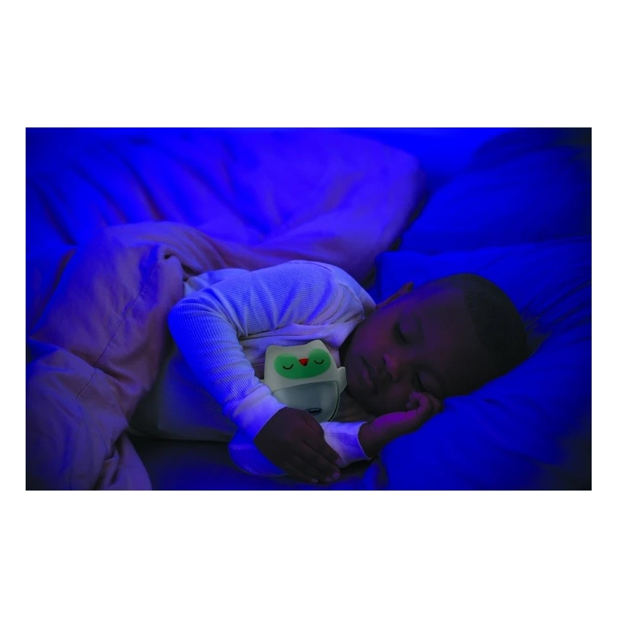 Infantino - Night lampa z glowing snuggle toy Owl