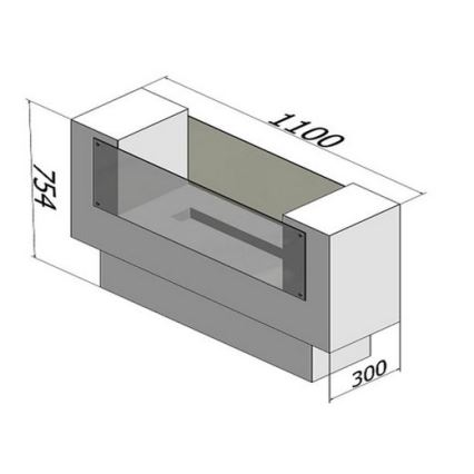 InFire - BIO kominek 110x75 cm 3kW dwustronny