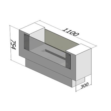 InFire - BIO kominek 110x75 cm 3kW dwustronny