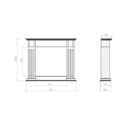 InFire - BIO kominek 115x100 cm 3kW biały