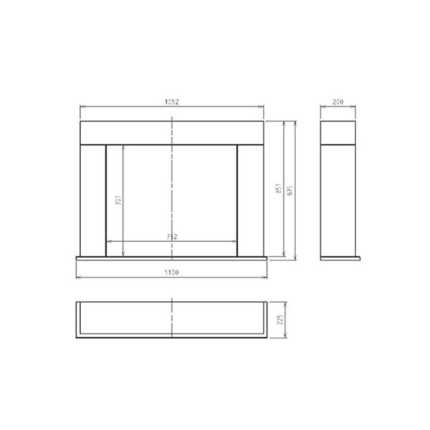 InFire - BIO kominek 87,5x110 cm 3kW biały