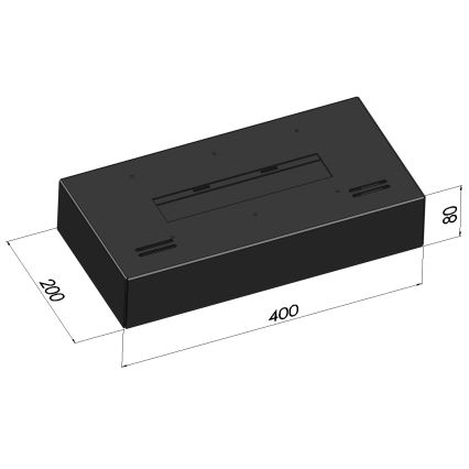 InFire - BIO kominek 8x40 cm 3kW czarny