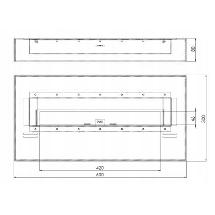 InFire - BIO kominek 8x60 cm 3kW czarne