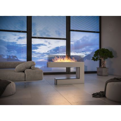 InFire - BIOkominek 110x85,5 cm 3kW biały