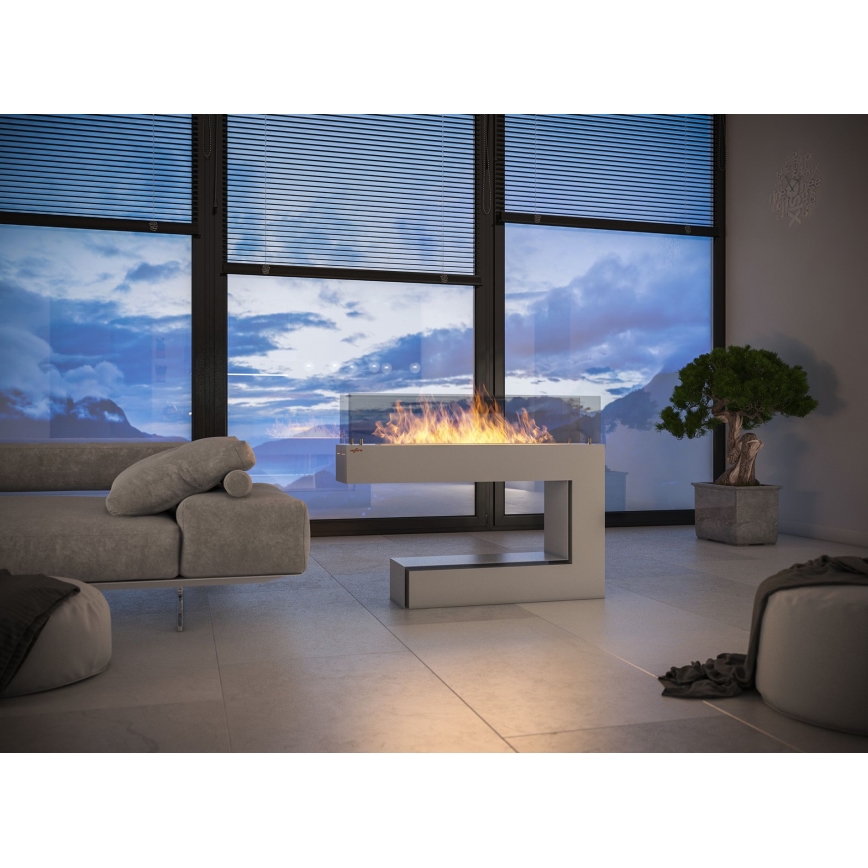 InFire - BIOkominek 110x85,5 cm 3kW biały