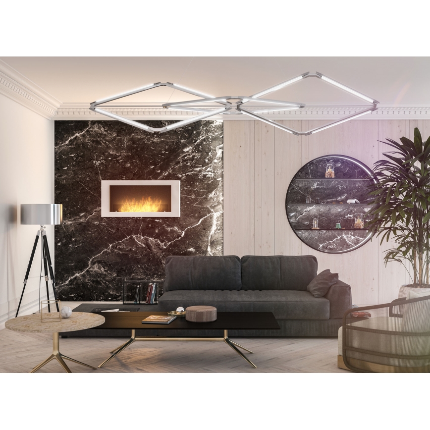 InFire - Kominek BIO naścienny 120x56 cm 3kW biały