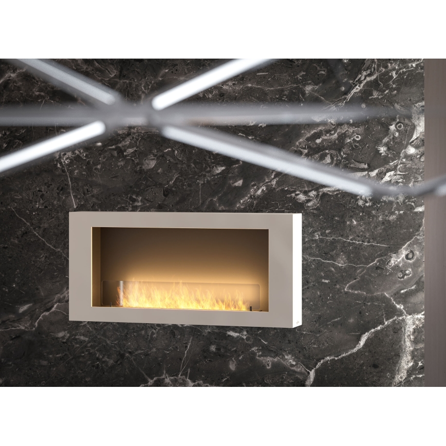InFire - Kominek BIO naścienny 120x56 cm 3kW biały