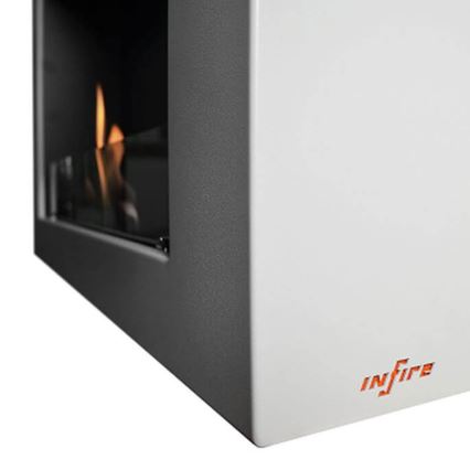 InFire - Kominek BIO naścienny 120x56 cm 3kW biały