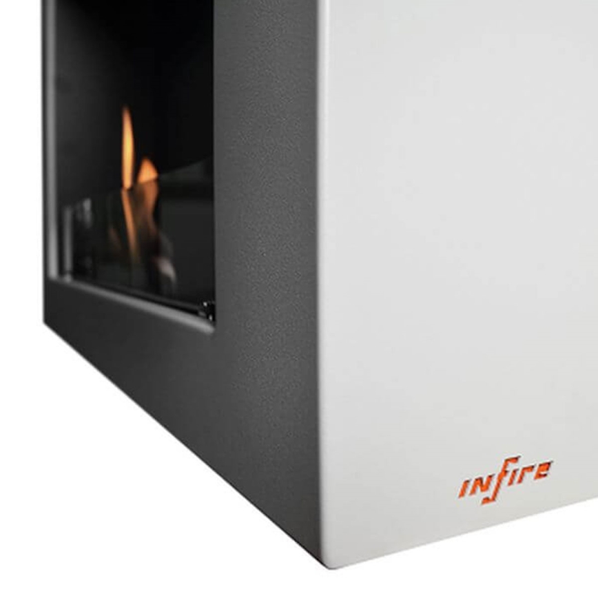 InFire - Kominek BIO naścienny 120x56 cm 3kW biały