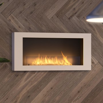 InFire - Kominek BIO naścienny 120x56 cm 3kW biały