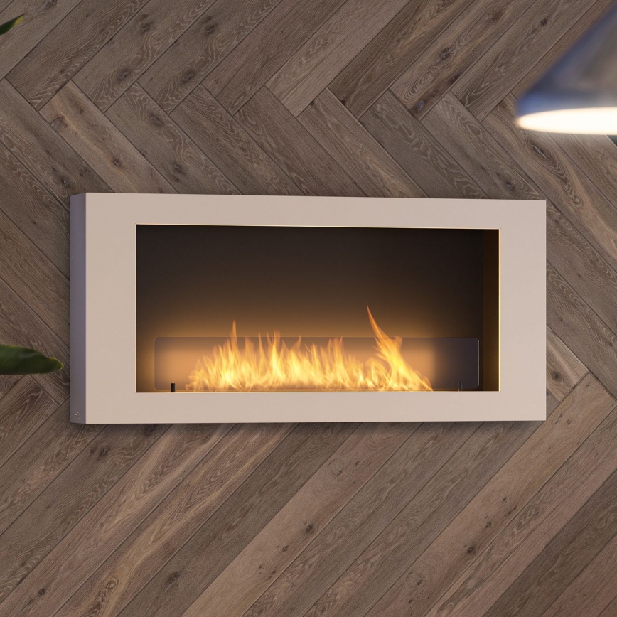 InFire - Kominek BIO naścienny 120x56 cm 3kW biały