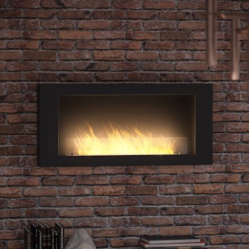 InFire - Kominek BIO naścienny 120x56 cm 3kW czarny