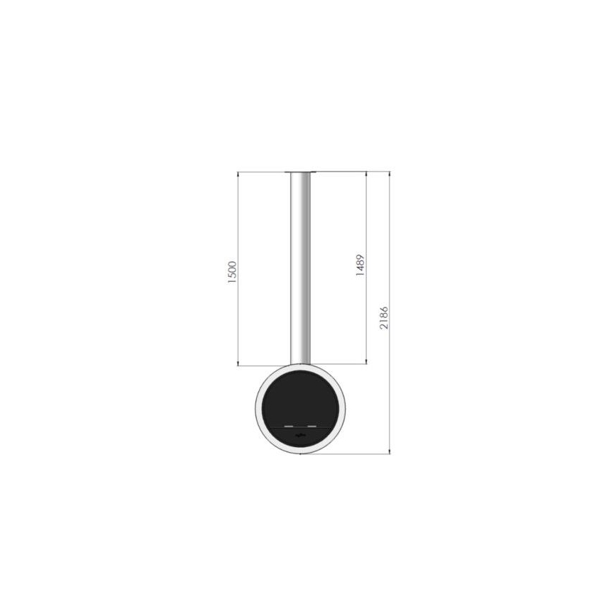 InFire - Kominek BIO wiszący śr. 70 cm 3kW czarny