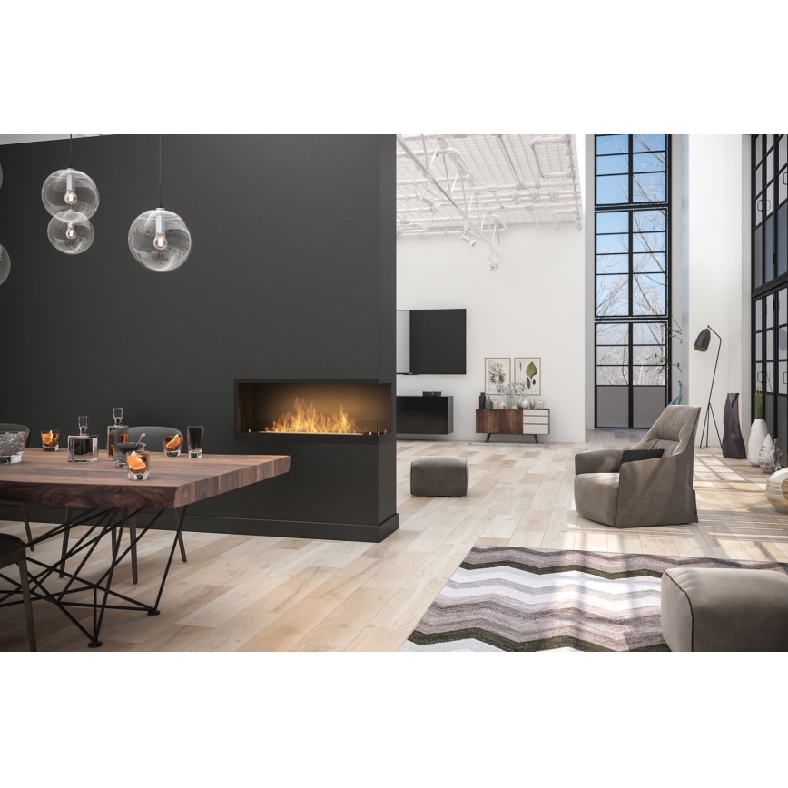 InFire - Kominek narożny BIO 110x45 cm 3kW czarny