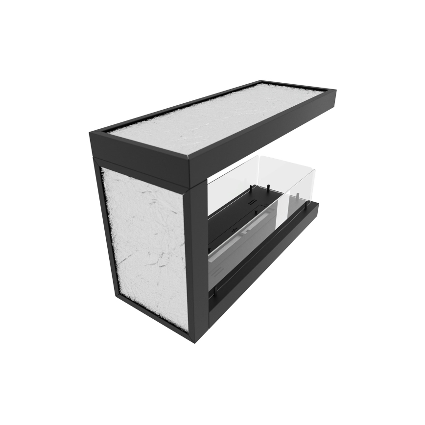 InFire - Kominek narożny BIO 80x50 cm 3kW dwustronny