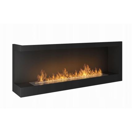 InFire - Narożny BIO kominek 45x120 cm 3kW czarny