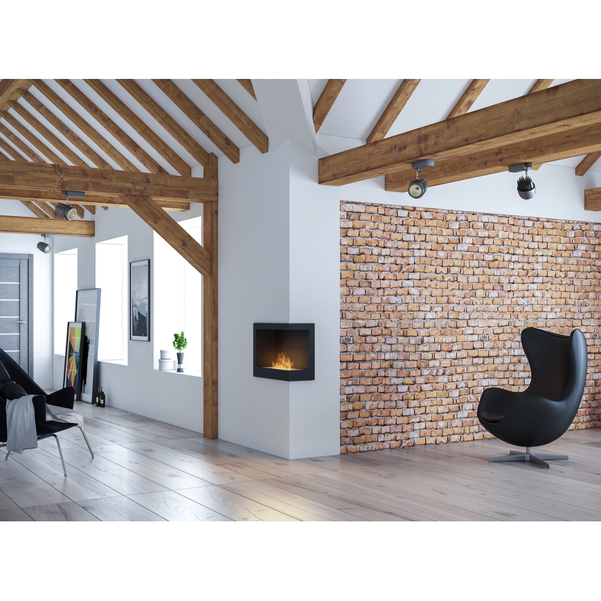 InFire - Narożny BIO kominek 45x60 cm 3kW czarny
