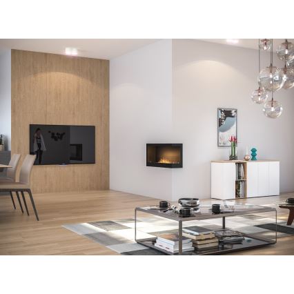 InFire - Narożny BIO kominek 45x90 cm 3kW czarny