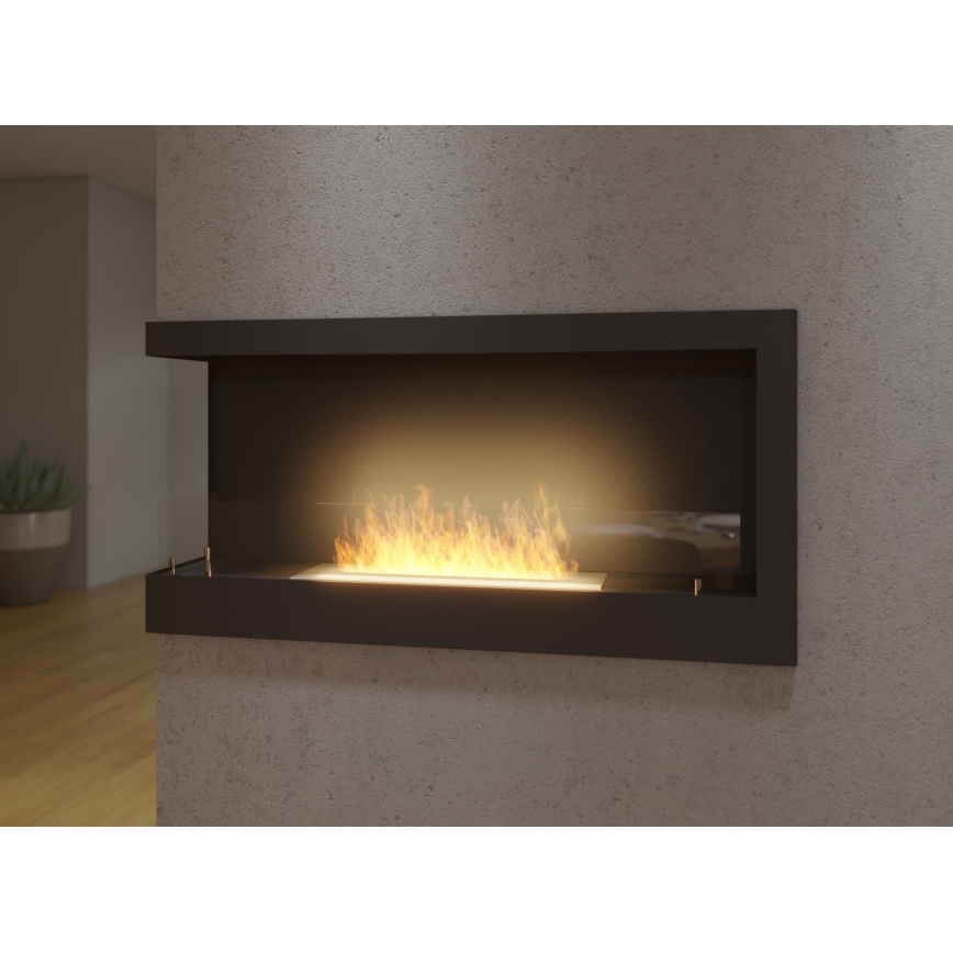 InFire - Narożny BIO kominek 45x90 cm 3kW czarny