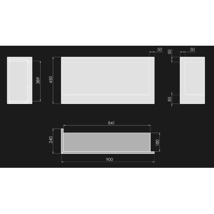 InFire - Narożny BIO kominek 45x90 cm 3kW czarny