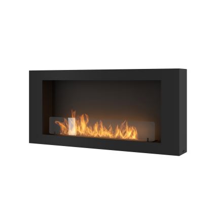 InFire - Ścienny BIO kominek 120x56 cm 3kW czarny