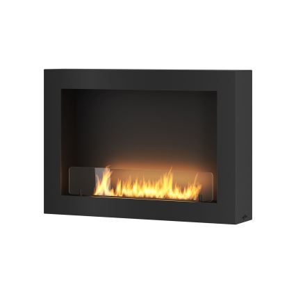 InFire - Ścienny BIO kominek 80x56 cm 3kW czarny