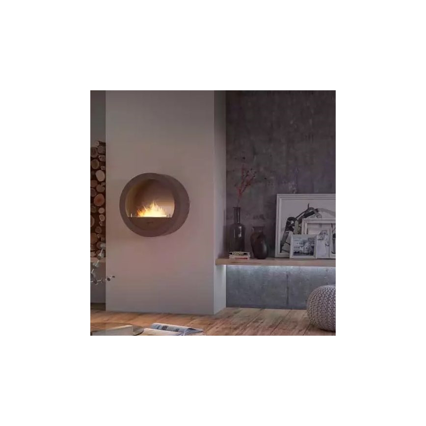 InFire - Ścienny BIO kominek śr. 70 cm 3kW czarny